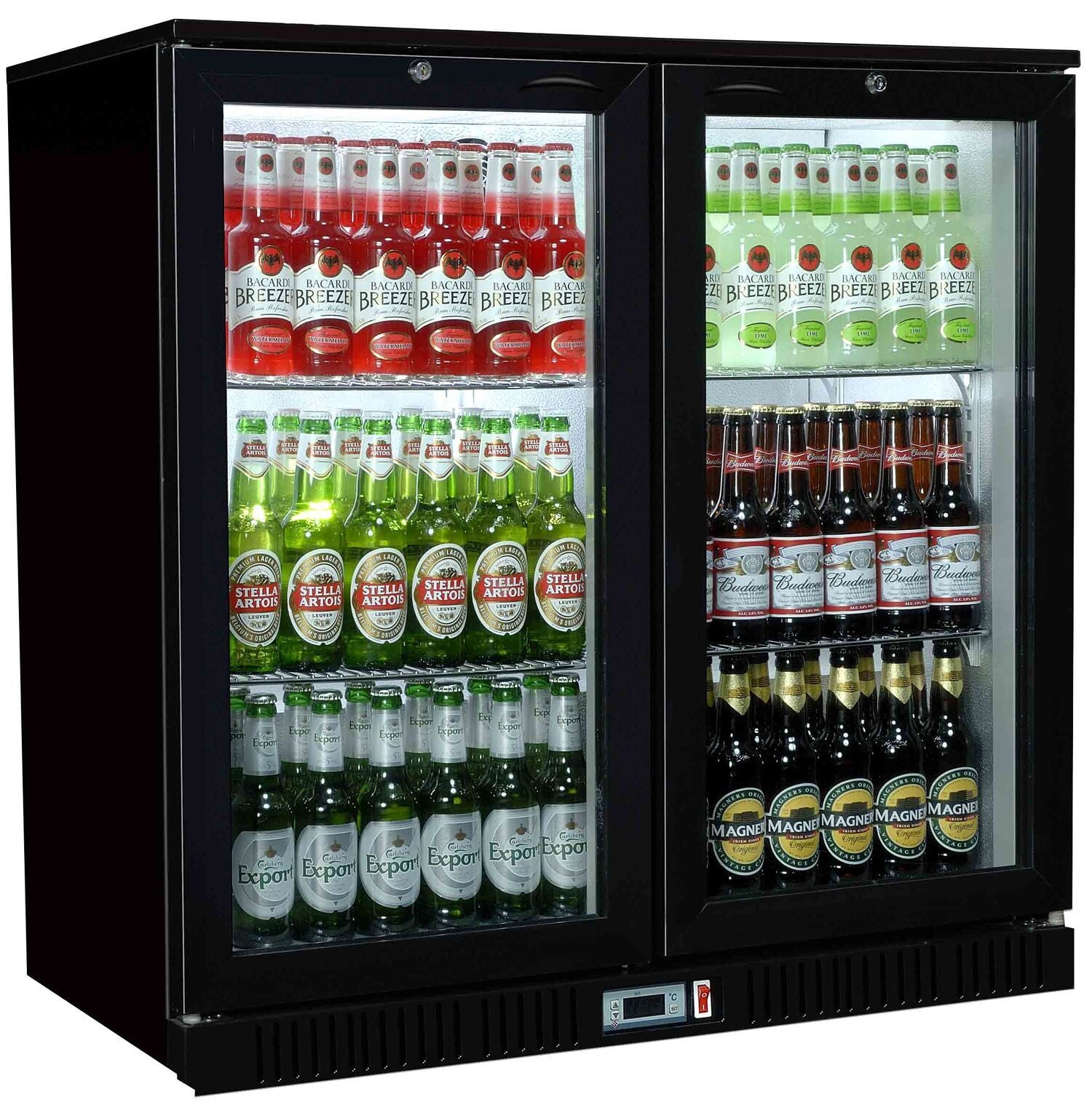 Sterling Pro Black Double Door Hinged Bottle Cooler – SP2HC-BH