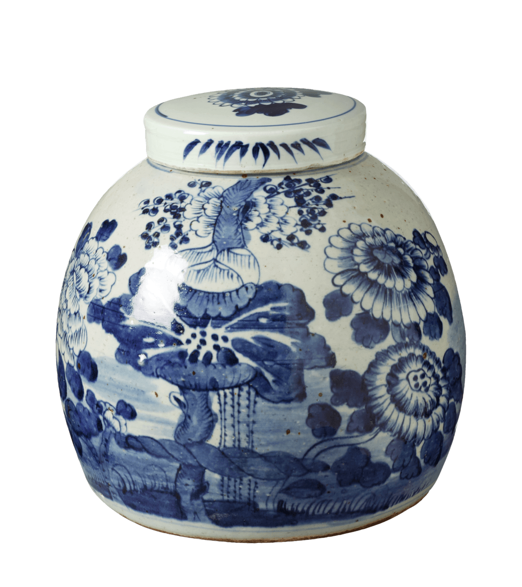 Zetian Lidded Jar – White/Blue